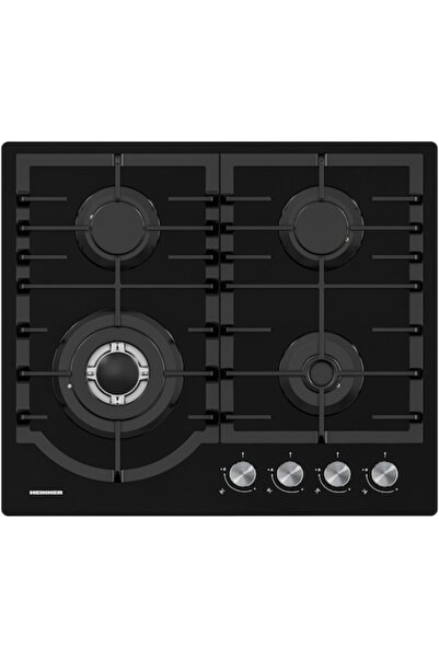 Heinner HBH-M447IWFGBK Built-in Gas Hob, 4 Burners, Cast Iron Grates, WOK, Electric Ignition, Safety