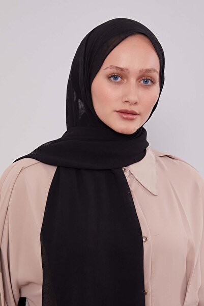 Levidor Black frozen crepe shawl