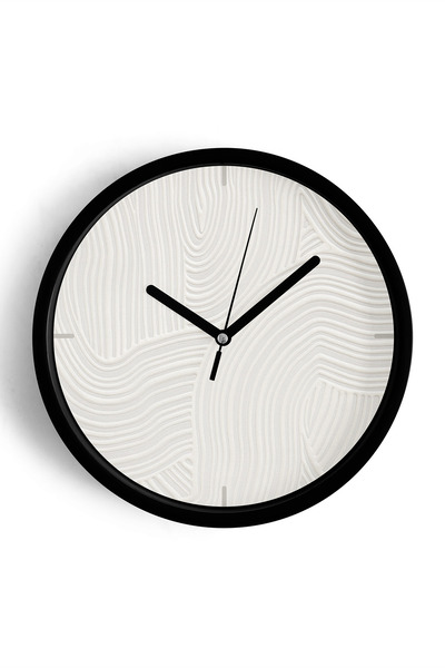 JHAAR Ceas de perete modern cu aspect de ipsos abstract - 42 cm - Carcasă nea...