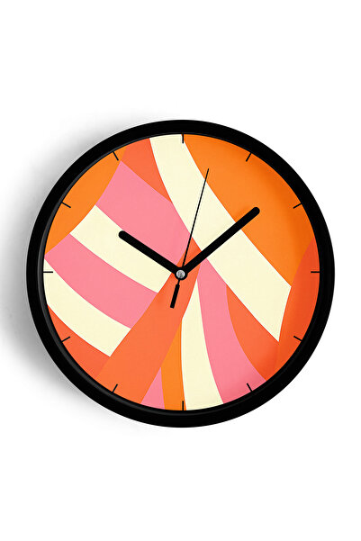 JHAAR Ceas de perete cu design modern - 25 cm - Carcasă neagră cu sticlă fron...