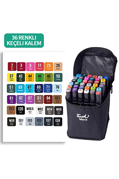 SPORMEN 36 Adet Renkli Çift Uçlu Kalın/ince Uçlu Keçeli Marker Seti Profesyonel Çizim Ve Boyama 36 lı