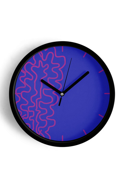 JHAAR Ceas de perete cu design modern - 30 cm - Carcasă neagră cu sticlă fron...