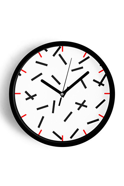 JHAAR ساعة حائط حديثة ذات طابع هندسي تجريدي - 30 سم - هيكل أسود مع زجاج أمامي...