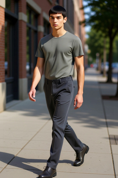 PayBuy Men's Dark Brown Plain Textured Regular Fit Trousers Functional Durable Quality Comfortable Stylish