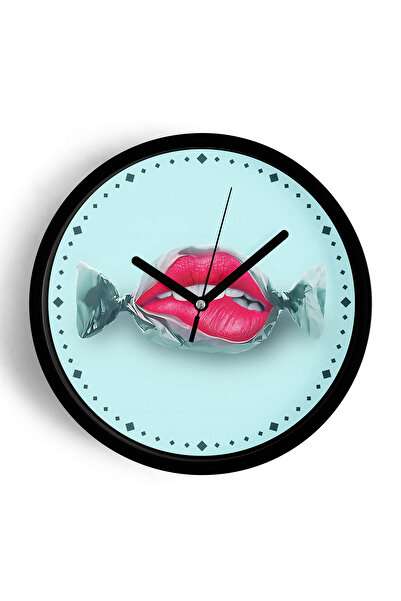 JHAAR ساعة حائط حديثة من كاندي ليب - 30 سم - هيكل أسود مع واجهة زجاجية - آلية...