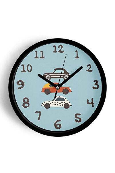 JHAAR Ceas de perete modern pentru camera copiilor cu cărucior - 25cm - Carca...