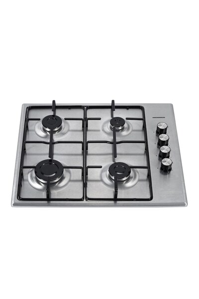 Heinner HBH-S584I-IX Built-in Gas Hob, 4 Burners, Electric Ignition, 60 cm, Stainless Steel
