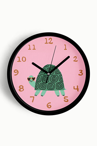 JHAAR Ceas de perete pentru camera copiilor cu broasca testoasa - 35cm - Carc...