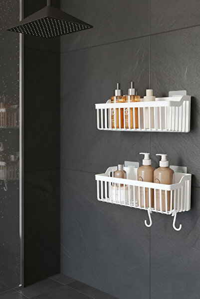 EVONİTA Set de 2 suporturi adezive pentru duș Suport pentru șampon pentru bai...