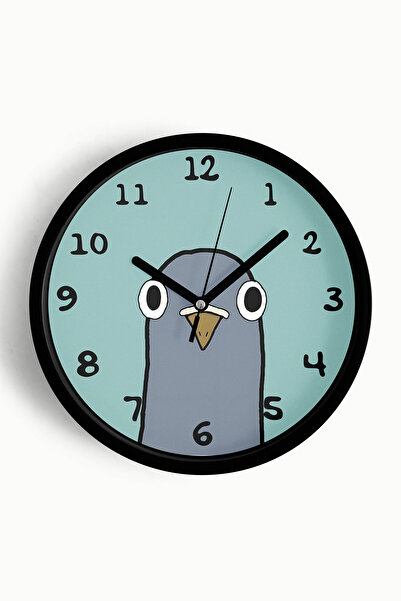 JHAAR ساعة حائط لغرفة الأطفال من شاشكن غفيرين - 25 سم - هيكل أسود مع واجهة زج...