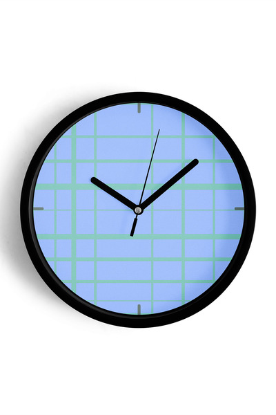 JHAAR Ceas de perete cu design modern - 35 cm - Carcasă neagră cu sticlă fron...