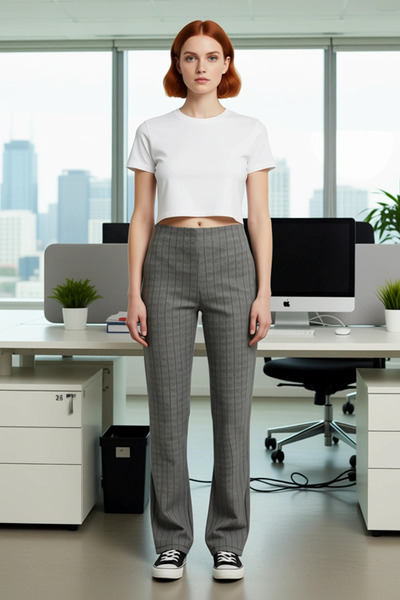 PayBuy Women's Striped Flare Fit Knitwear Pants Functional Durable Quality Comfortable Aesthetic Stylish