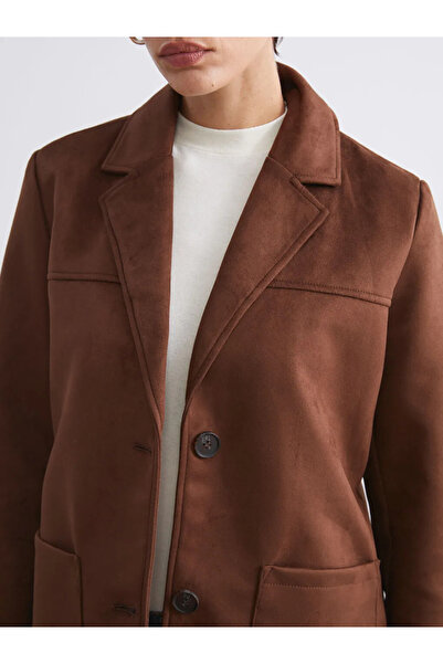 LC Waikiki Lcw Vision Brown Suede Look Women's Blazer Jacket