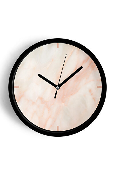 JHAAR Ceas de perete cu design modern cu aspect de marmură - 35 cm - Carcasă ...