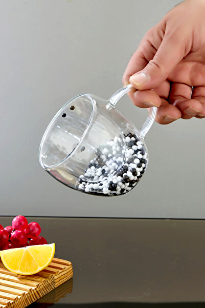 EMBazaar Double Wall Borosilicate Fan Cup 250ml /Glass Mug/Tea/Herbal Tea/Coffee