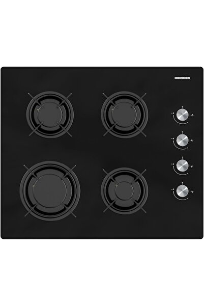 Heinner HBH-M402IEGBK built-in gas hob, 4 burners, 60 cm, black glass