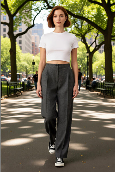 PayBuy Women's Wide Leg Fabric Pants Stylish Design Functional Durable Quality Comfortable Modern