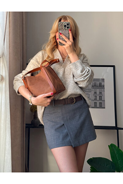 mèche atelier since 2024 Women's Suede Hand and Shoulder Bag Brown