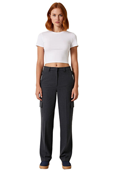 PayBuy Women Cargo Detailed Straight Cut Fabric Pants Functional Durable Quality Comfortable Casual