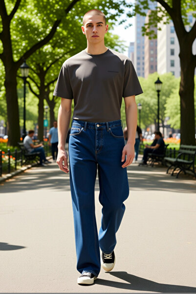 PayBuy Men's Loose Fit Denim Pants Regular Waist Functional Durable Quality Comfortable Aesthetic Stylish