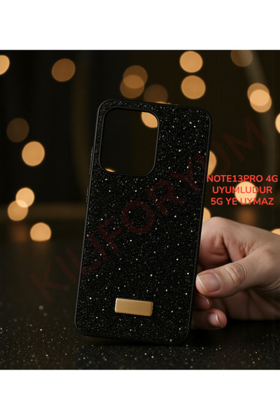 Kılıforyum حافظة Redmi NOTE13PRO 4G لا تناسب 5G، حافظة ماسية فاخرة لامعة / بط...