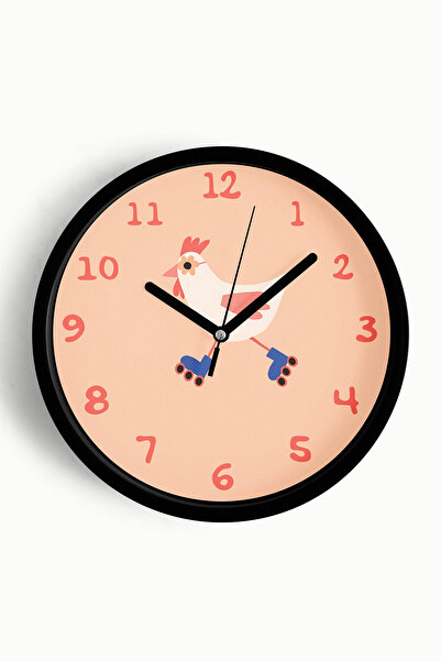 JHAAR Ceas de perete pentru camera copiilor, cu pui drăguț patinând - 35cm - ...