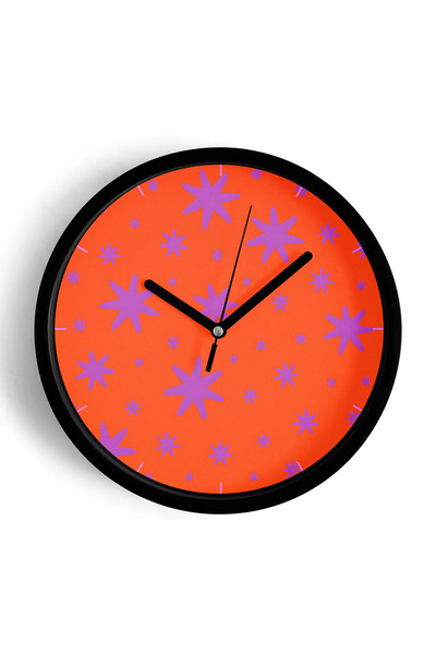 JHAAR Ceas de perete cu design modern - 30 cm - Carcasă neagră cu sticlă fron...