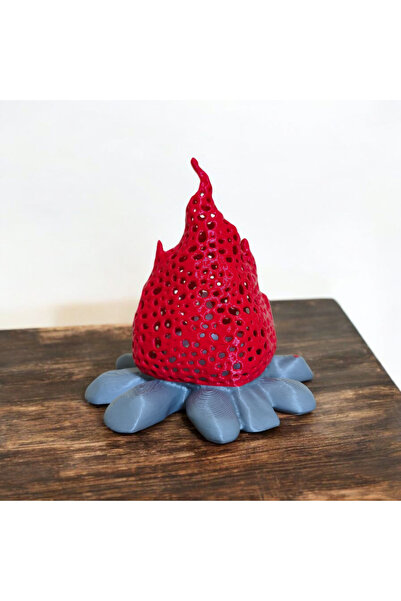 multiogz 3D Baskı Alev Görünümlü Dekoratif Lamba - Gerçekçi Titrek Ateş Efektli Modern Masaüstü Işık