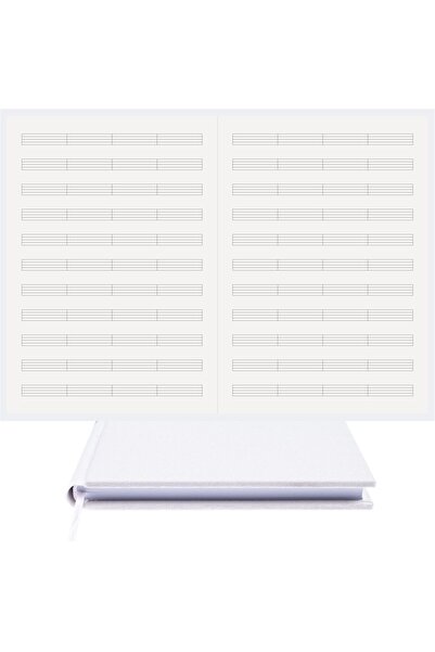 BİDEFTER Music Notebook (Unlined - Dotted) 100% Handmade, Hand Stitched – Viscose Fabric Binding - A/4