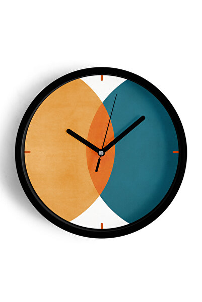 JHAAR Ceas de perete cu design modern - 35 cm - Carcasă neagră cu sticlă fron...