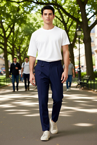 PayBuy Men's Open Italian Cut Pleated Fabric Trousers Functional Durable Quality Comfortable Stylish