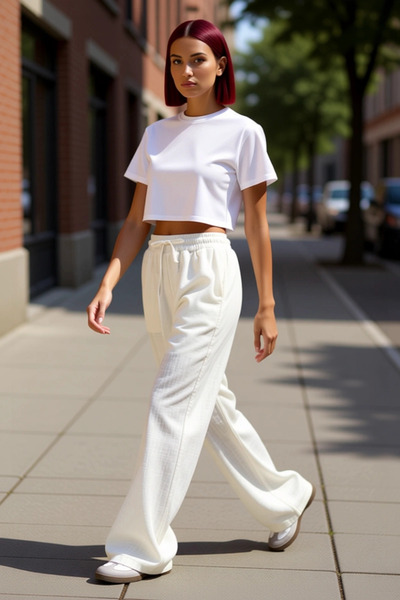 PayBuy Women's Linen Look Wide Leg Pants Functional Durable Quality Comfortable Aesthetic Stylish