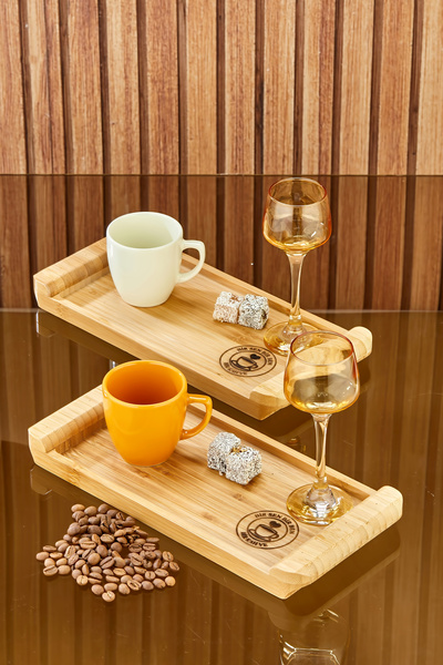 EMBazaar 2-Piece One for Me One for You Bamboo Coffee Presentation Set/Bamboo Presentation Set/Bamboo Set