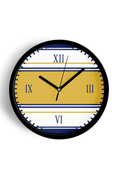 JHAAR Ceas de perete modern - 42cm - Carcasă neagră cu sticlă frontală - Meca...