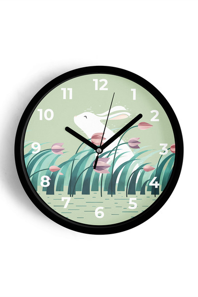 JHAAR Ceas de perete modern pentru camera copiilor cu iepuraș drăguț - 25 cm ...