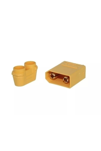 AMASS Βύσμα τροφοδοσίας DC XT90 αρσενικό PIN 2 σε συγκολλημένο καλώδιο 40A 500V