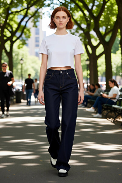 PayBuy Women's Dark High Waist Wide Leg Denim Pants Functional Durable Quality Comfortable Stylish