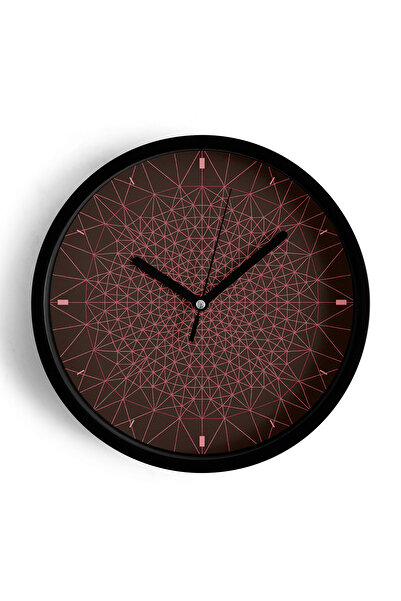 JHAAR ساعة حائط حديثة مجردة بنمط الوهم البصري - 25 سم - هيكل أسود مع زجاج أما...