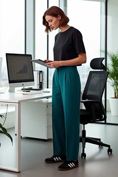 PayBuy Women's Straight Cut High Waist Woven Fabric Pants Functional Durable Quality Comfortable Stylish