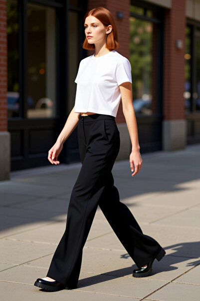 PayBuy Women's High Waist Flare Woven Pants Functional Durable Quality Comfortable Aesthetic Stylish