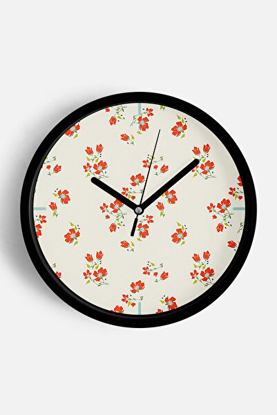 JHAAR Ceas de perete modern cu tematică florală abstractă - 35 cm - Carcasă n...