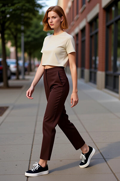 PayBuy Women's Cigarette Cut Stylish Evening Pants Functional Durable Quality Comfortable Aesthetic Sports