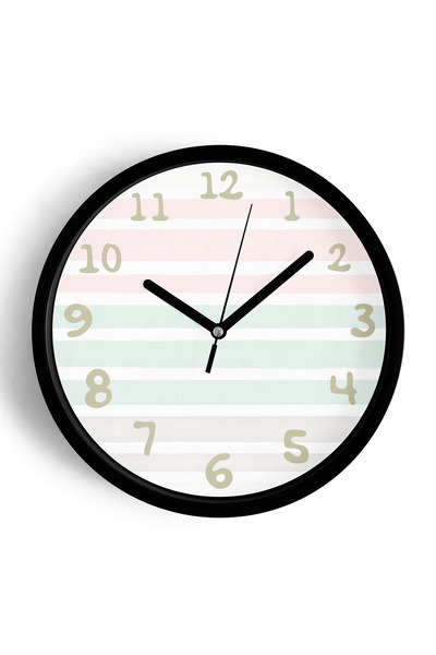 JHAAR Ceas de perete cu design modern, cu dungi abstracte - 25 cm - Carcasă n...