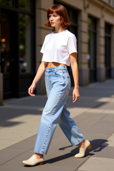 PayBuy Women's Open Wide Leg Denim Pants Functional Durable Quality Comfortable Aesthetic Casual