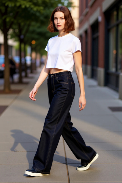 PayBuy Pantaloni de damă talie înaltă drepti croială din denim Funcțional Dur...