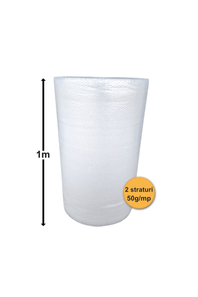 OEM Folie cu bule, 2 straturi, 50 g/m², 1 m x 100 m (100 m²)