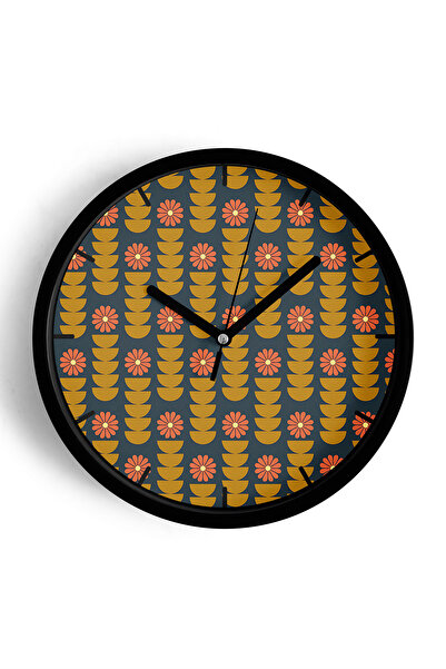 JHAAR Ceas de perete modern cu modele geometrice și motive florale - 25 cm - ...