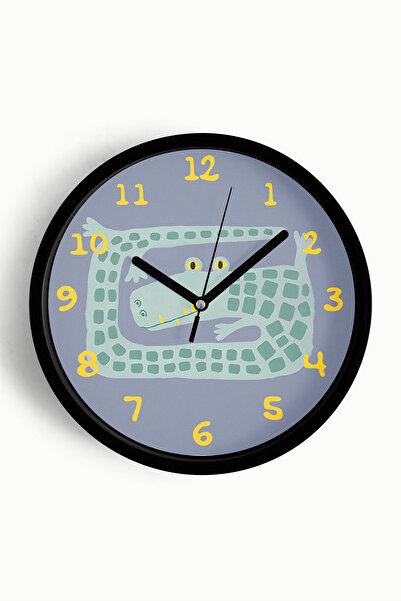 JHAAR Ceas de perete drăguț cu crocodil pentru camera copiilor - 25 cm - Carc...