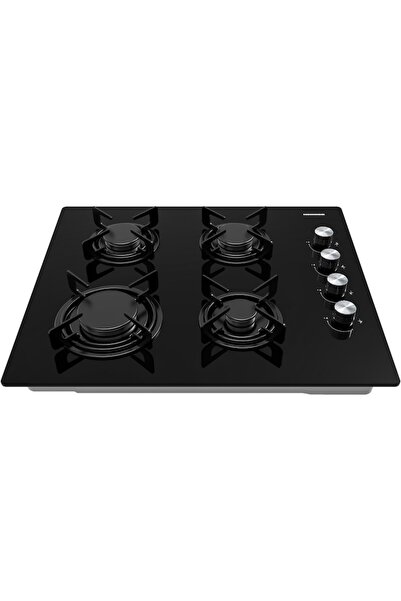 Heinner HBH-M402IEGBK built-in gas hob, 4 burners, 60 cm, black glass