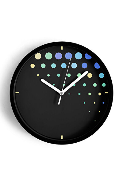 JHAAR Ceas de perete modern - 30cm - Carcasă neagră cu sticlă frontală - Meca...